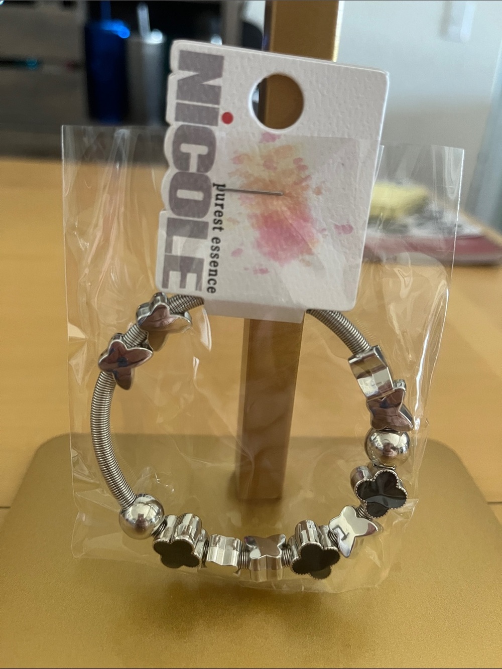 Nicole Silver Floral Clover Charm Bracelet - Picture 1 of 1